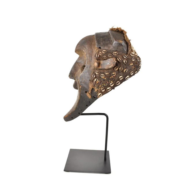 Early 20th Century Kuba Beaded Mask on Custom Stand For Sale - Image 4 of 8