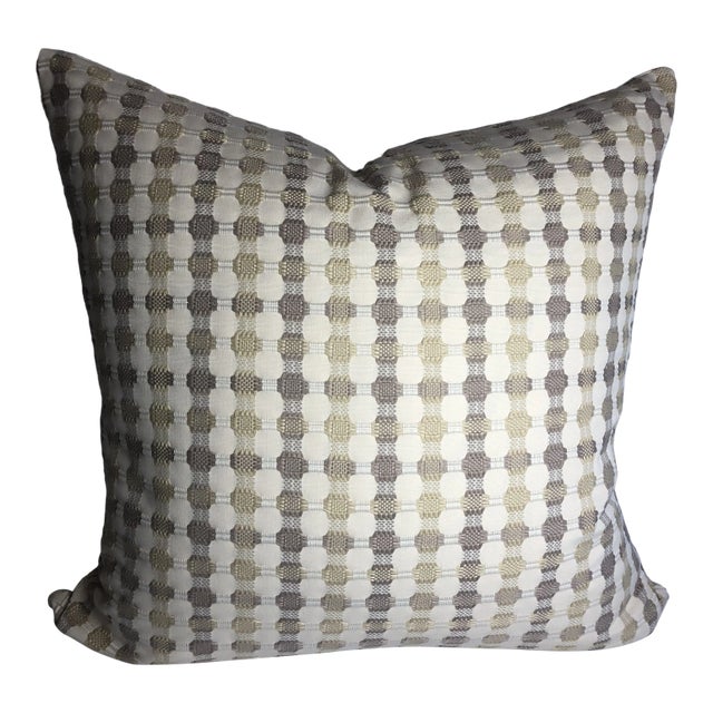 Massoud Fabric Textured Plaid Pillow For Sale