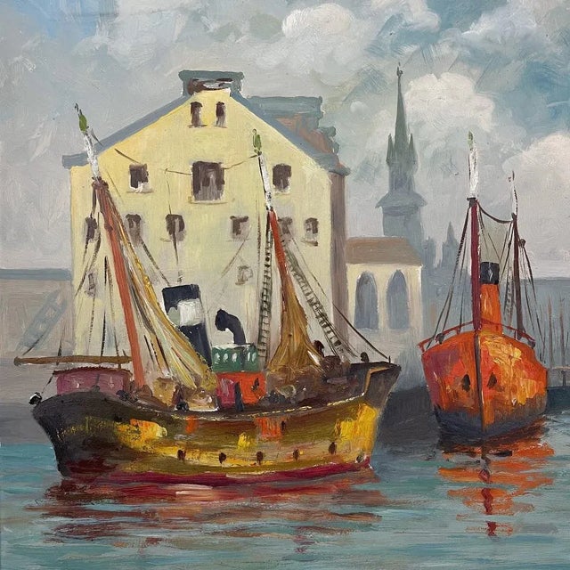 Framed Mid-Century Modernist Oil Painting by Clebant For Sale - Image 9 of 13