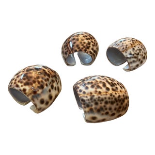 Vintage Tiger Cowrie Seashell Napkin Rings - Set of 4 For Sale