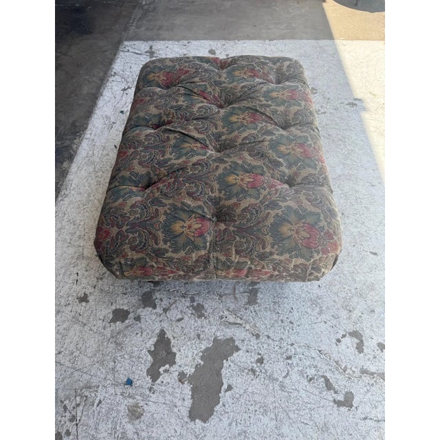 Late 20th Century Tufted Upholstered Ottoman For Sale In Houston - Image 6 of 6