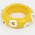 Contemporary Massive Yellow Resin Bracelet Bangle with Carved Daisy Flowers For Sale - Image 3 of 7
