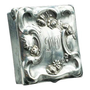 1910's American Antique Sterling Silver Postage Stamp Box