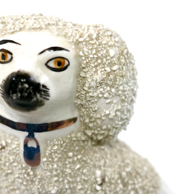 Staffordshire Ware Pair of Confetti Poodle Mantle Dogs For Sale - Image 9 of 12