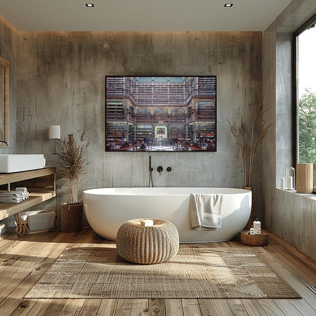 Chestnut Real Gabinete Library Iv, Rio De Janeiro, Contemporary Photograph by Richard Silver 24x36 For Sale - Image 8 of 9