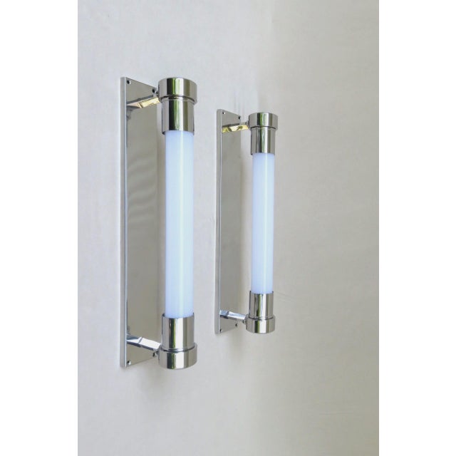Bauhaus Machine Age Chrome-Plated Wall Lights with Festoon Bulbs, 1920s, Set of 2 For Sale - Image 16 of 16