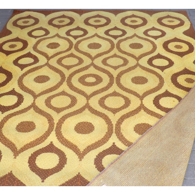 Brown Large Space Age Rug with Pattern, 1970s For Sale - Image 8 of 12