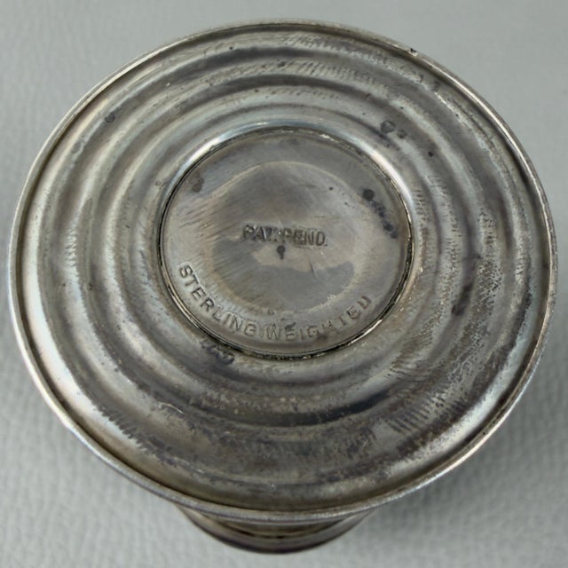 Silver Antique Early 20th Century Set of Salt, Pepper, and Dispensers in Sterling Silver, Set of 2 For Sale - Image 8 of 11