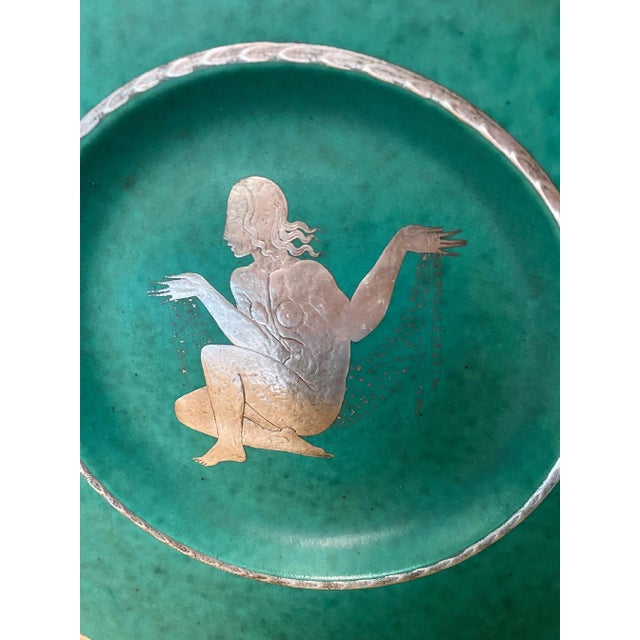 Wilhelm Kåge 1940s Argenta Stoneware Plate by Wilhelm Kåge, Gustavsberg For Sale - Image 4 of 7