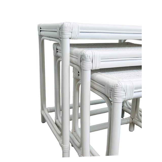 Set 0f 3 Rattan Nesting Tables | Chairish