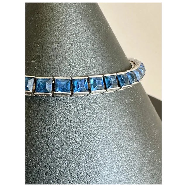 1920s 1920s Art Deco Sterling Paste Bracelet For Sale - Image 5 of 11