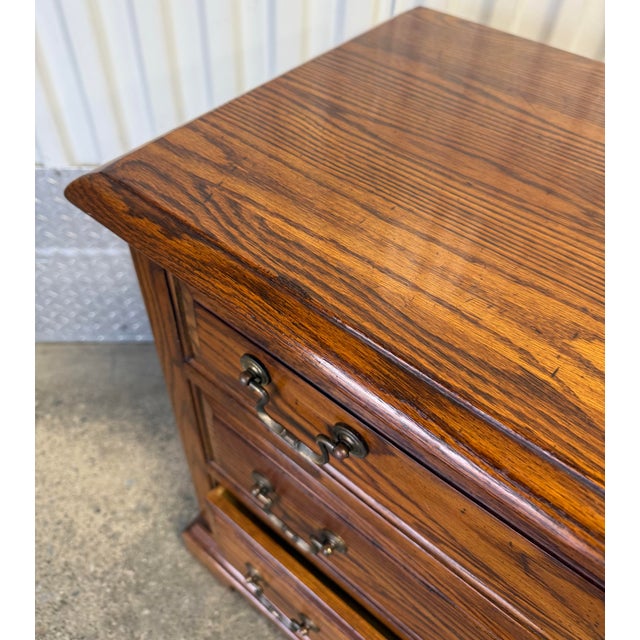 Vintage Ethan Allen Oak Canterbury Nightstand/ Commode - A Pair For Sale - Image 12 of 12