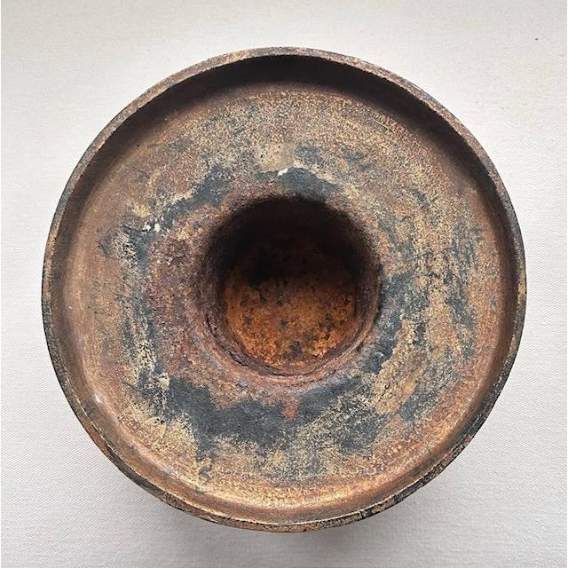 Gold Vintage Japanese Ikebana Wrought Iron Basketweave Planter For Sale - Image 8 of 14