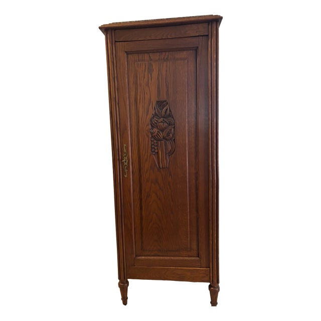 Art Deco Bonnetière in Oak and Griotte Marble, 1930s For Sale