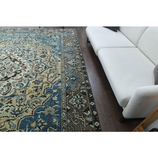 1960s Vintage Persian Handmade Wool Cotton Brown Area Rug For Sale - Image 4 of 11