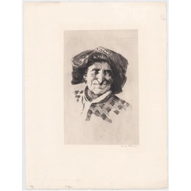Portraiture Alexander Blum Portrait Etching For Sale - Image 3 of 3