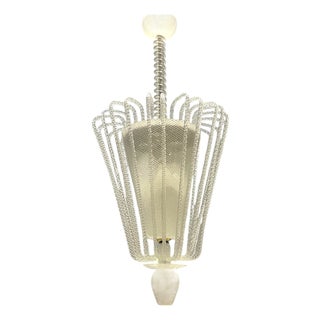 Reticello Murano Glass Pendant Light, Italy, 1940s For Sale