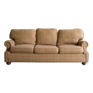 Glen Plaid Houndstooth Ralph Lauren Fabric on Lexington Sofa, Early 21st Century For Sale