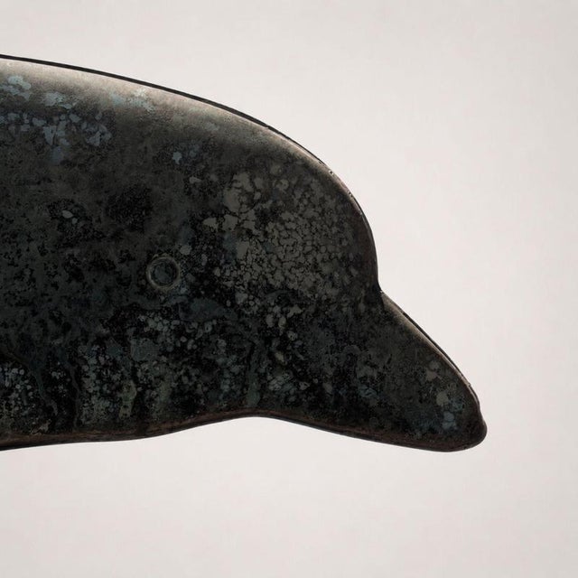 Antique Italian Copper Weathervane with Three-Dimensional Dolphin, 1900s For Sale - Image 6 of 9