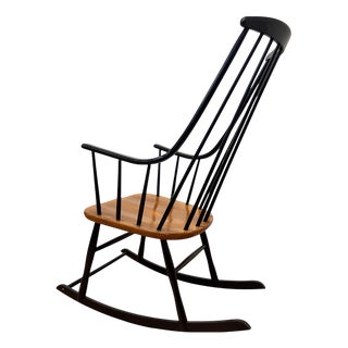 Beech Rocking Chair by Varjonen Puunjalostus, Finland, 1960s For Sale