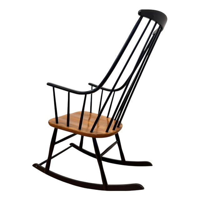 Beech Rocking Chair by Varjonen Puunjalostus, Finland, 1960s For Sale