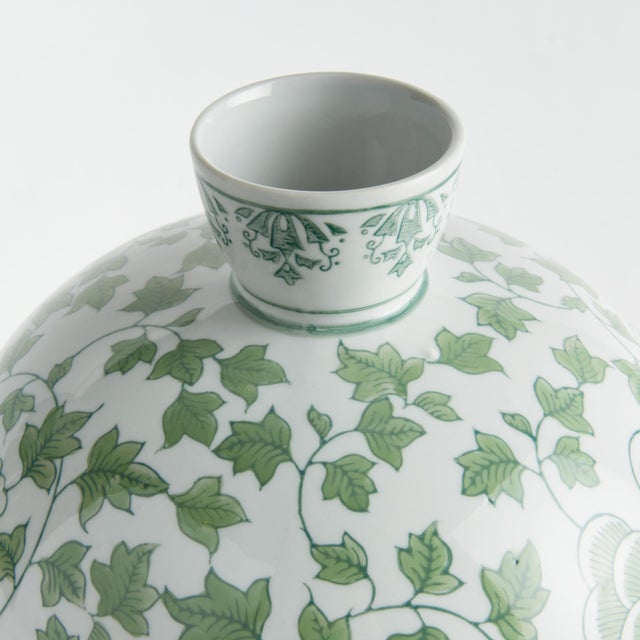 Chinoiserie Imperial Ivy Bottle Vase For Sale - Image 3 of 7