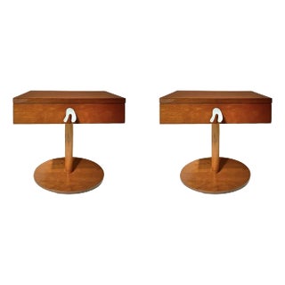 Mid 20th Century Mid Century Italian Walnut Bedside Tables - Set of 2 For Sale