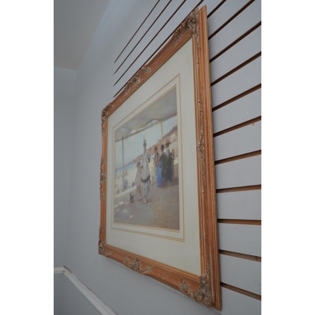 Age: Approx. 40 Years Old Details: Frosted Glass Quality Construction Quality Oak Carved Frame Nice Decorator Print...