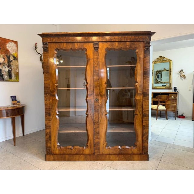 Biedermeier Walnut Display Cabinet For Sale - Image 12 of 18