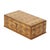 Old wooden box, jewelry, or trinket box made of inlaid pieces of wood, marquetry box with geometric chevron design, circa...