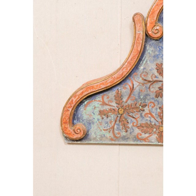 19th Century Spanish Floral-Painted Wall Pediment For Sale In Atlanta - Image 6 of 11