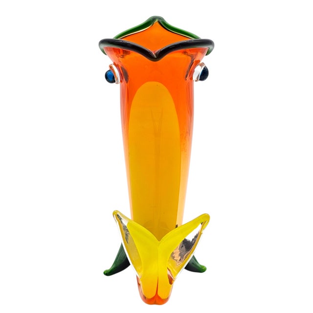 Figurative Fulvio Bianconi for Venini Signed Murano “Pesce” Fish Vase For Sale - Image 3 of 13