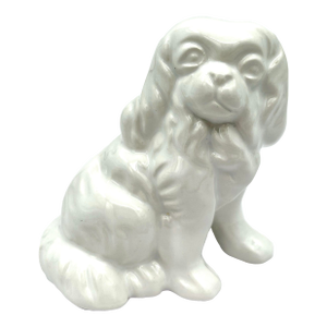 Vintage Mini Staffie Petite Blanc De Chine Ceramic Staffordshire Style Dog Figurine