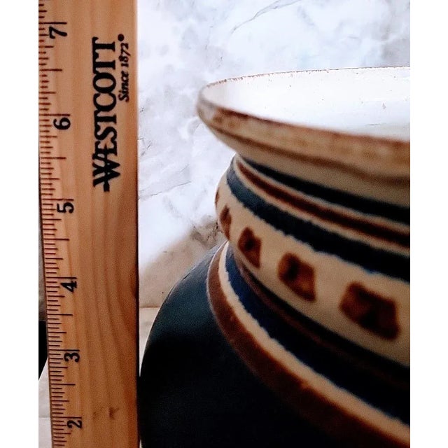 Ceramic Vintage Stoneware Studio Art Pottery Vessel Signed Defazio For Sale - Image 7 of 10