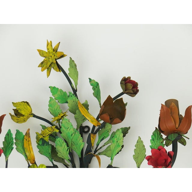 Bouquet of Flowers Wall Sconces, 1960s, Set of 2 For Sale - Image 4 of 8
