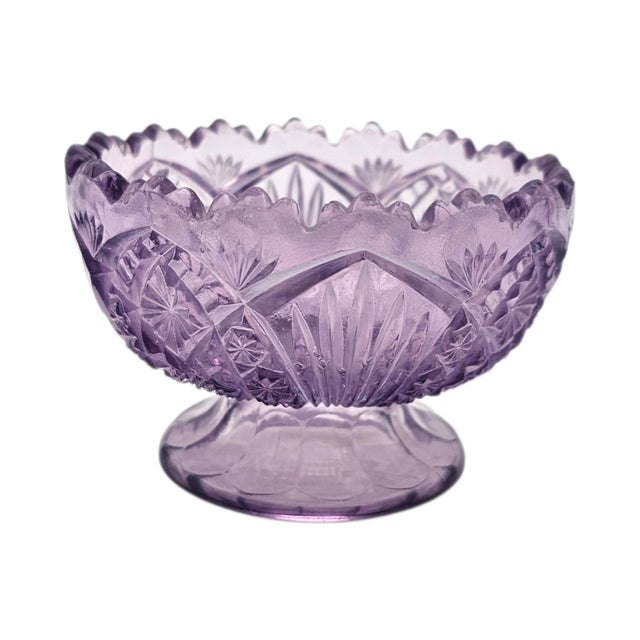 Eapg Sun Purple Salesman Sample Punch Bowl, 3.5" (Bryce Higbee, 1905) For Sale - Image 4 of 11