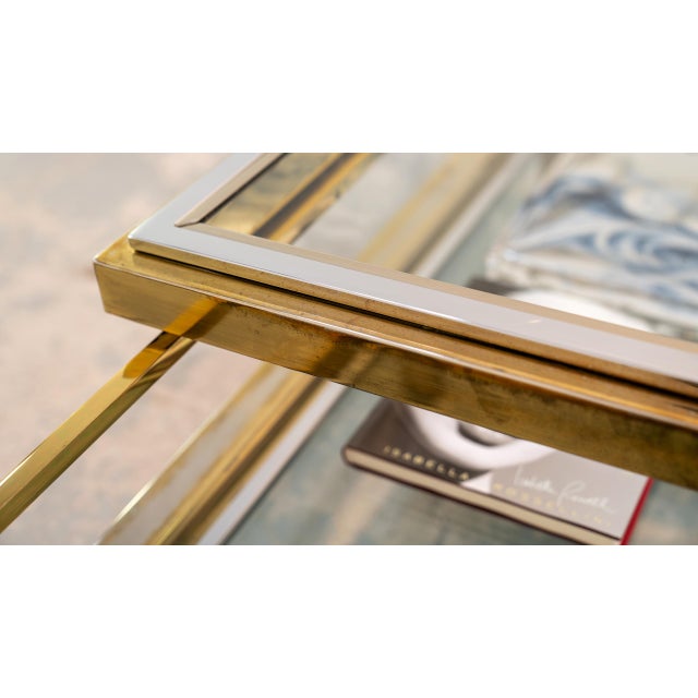 Hollywood Coffee Table in Chrome, Brass, Steel & Glass from Maison Jansen, 1970s For Sale - Image 15 of 17