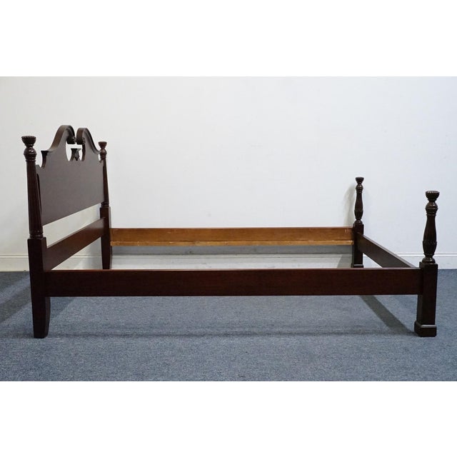 Wood Georgetown Galleries Solid Mahogany Traditional Style Full Size Pediment Bed For Sale - Image 7 of 10
