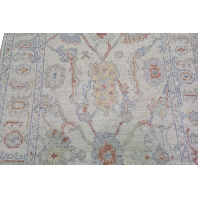Turkish Turkish Oushak Hand Knotted Wool Rug, 3'10"x6'3" For Sale - Image 3 of 4