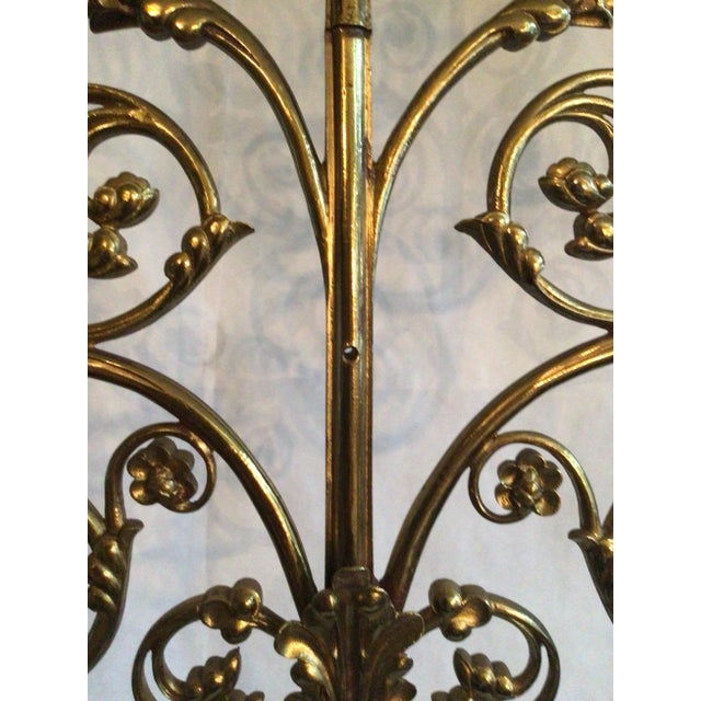 Italian 1940s Italianate Brass Candelabra With Scrolled Leaf Detailing For Sale - Image 3 of 11