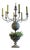 Large Vintage Belgian Zinc Candelabra Planter For Sale
