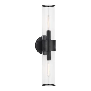 Kelly Wearstler for Visual Comfort Signature Liaison Medium Sconce in Bronze with Clear Glass