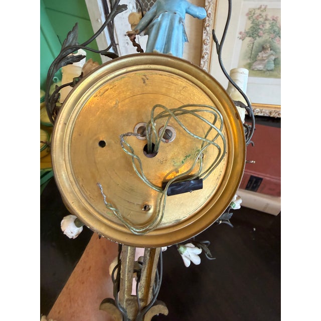 19th French Century Gilt and Porcelain Wall Sconce For Sale - Image 12 of 14