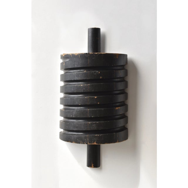 Vintage Large-Scale Industrial Black-Painted Foundry Mold, Circa Mid-20th Century. This commanding piece is half of a...