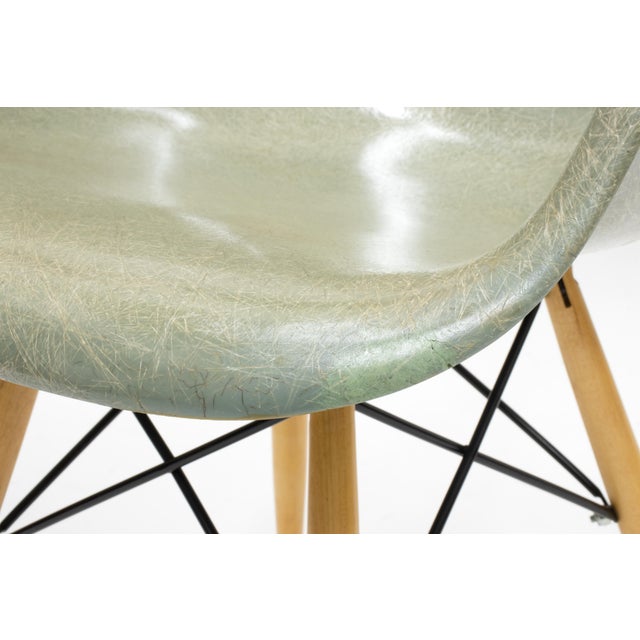 Pair of 2nd Generation "Seafoam" Fiberglass Eames Shell Chairs by Herman Miller For Sale - Image 9 of 12