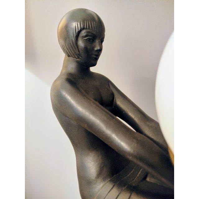 Glass Art Deco Style Table Lamp by Carlo Bartoli, 1970s For Sale - Image 7 of 17