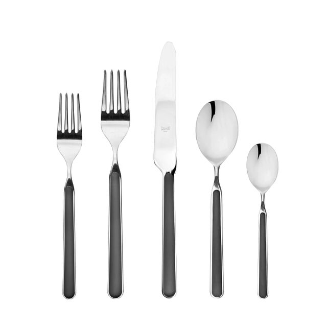Contemporary Mepra Fantasia 5-Piece Flatware Set, Black For Sale - Image 3 of 3