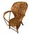 Vintage Wicker Rattan Armchair with High Backrest, 1960s-1970s For Sale