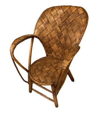 Vintage Wicker Rattan Armchair with High Backrest, 1960s-1970s