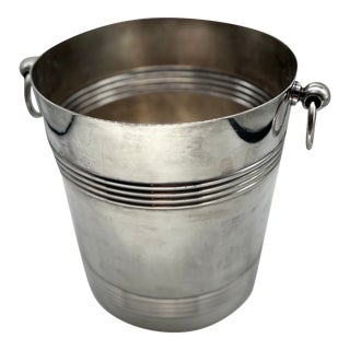 Christofle French Silver Plate Champagne Ice Bucket Wine Cooler Barware For Sale
